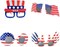 Pack of American Flag Sunglasses, USA Patriotic Party Glasses and Masks, Fun Plastic Eyewear for 4th of July, Independence Day, and Party Photo Props